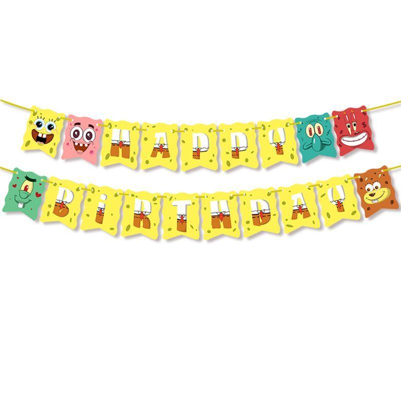 Spongebob Squarepants Party Decorations Latex Balloons For Birthday And Wedding Cake Toppers 1 Set Banner