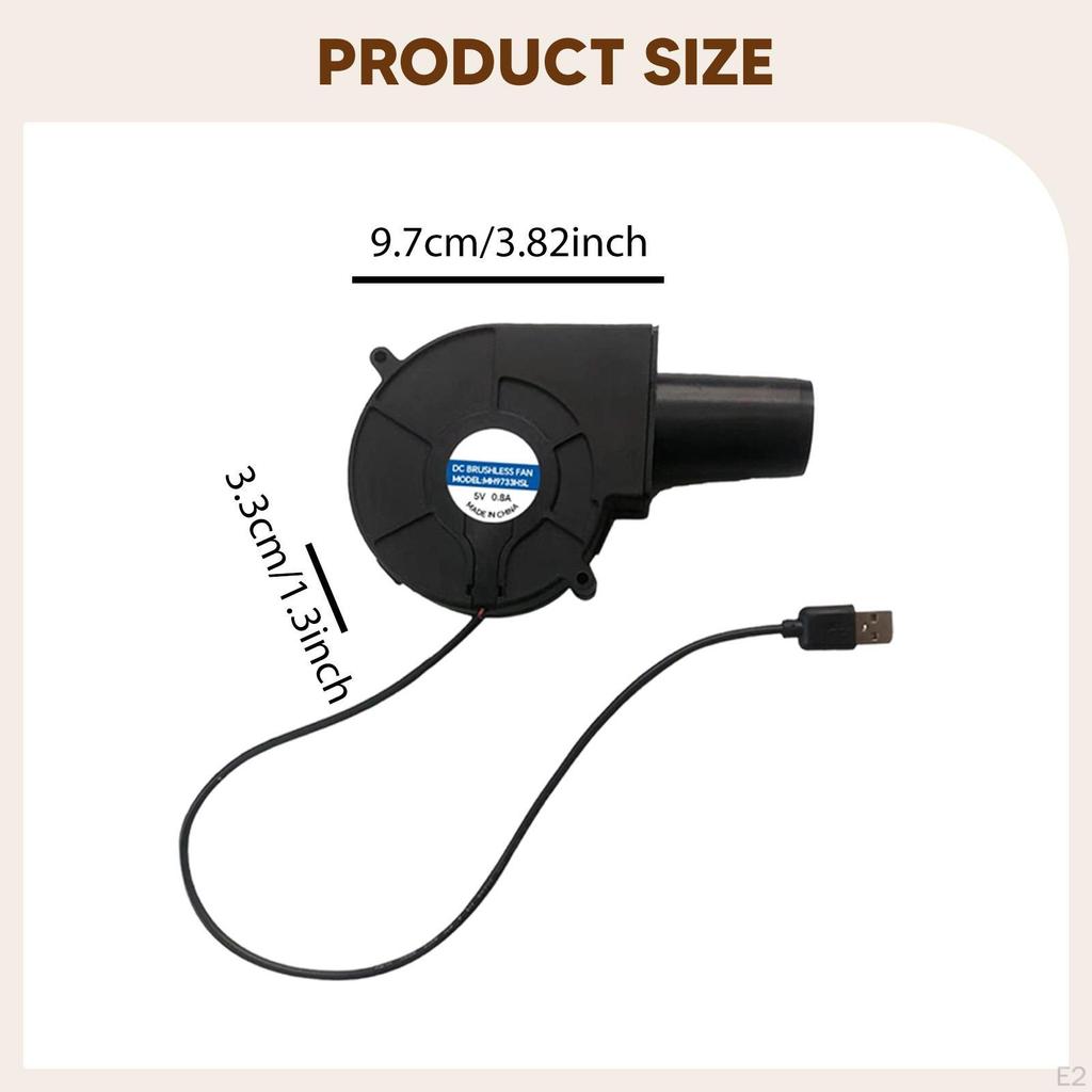 USB Blower Fan Fire Compact Versatile High Strength BBQ Air Mover Portable for Grills Hiking