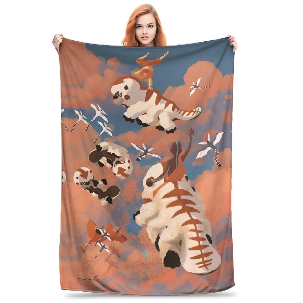Avatar The Last Airbender Appa Peluche Coperta Plaid Flanella Calda Decorazione Copriletto di Qualità Regalo per Bambini Casa