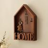 Wooden Home Key Holder with 3 Hooks Rustic House Wall Mount Key Organizer Multi-purpose Home Office Entryway Decorative Key Hanger Rack