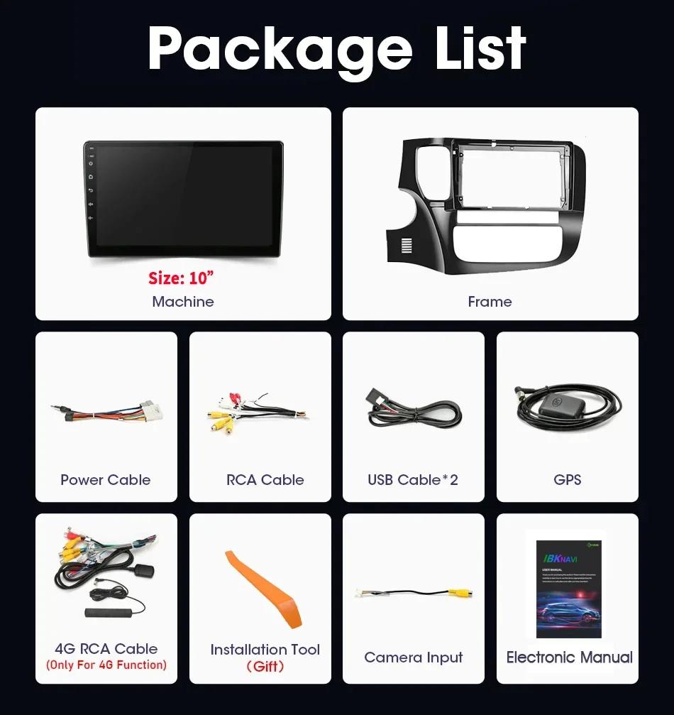 Android 14 For Mitsubishi Outlander 3 GF0W GG0W 2012-2018 Car Radio Multimedia Navigation Wireless CarPlay Touch Screen Stereo