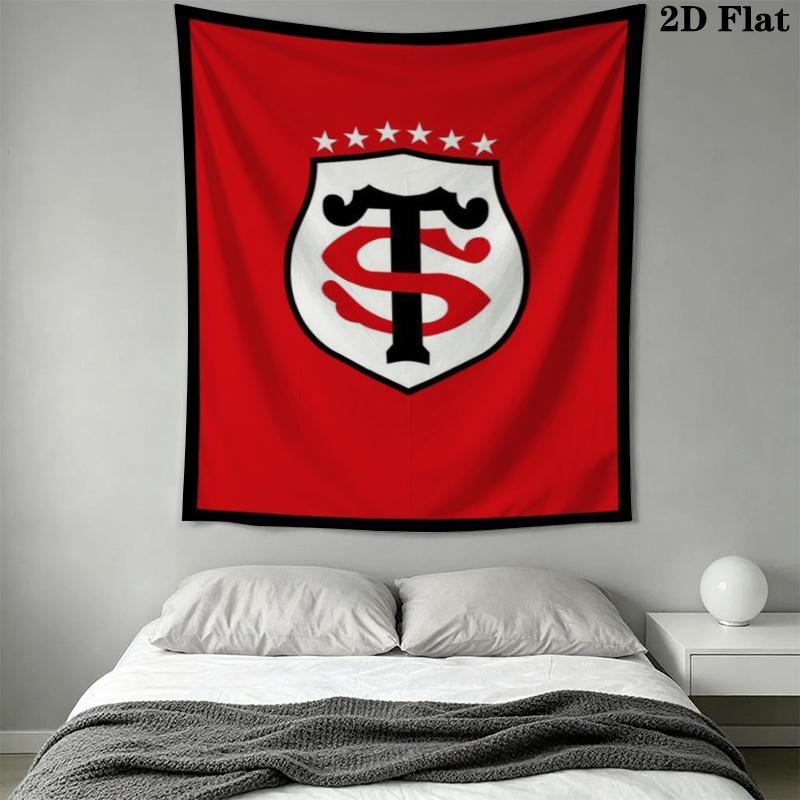 Stade Toulousain Wall Tapestry Aesthetic Wall Hanging Printed Fabric Blanket Decorative Tapestries for Bedroom Living Room Home Decor