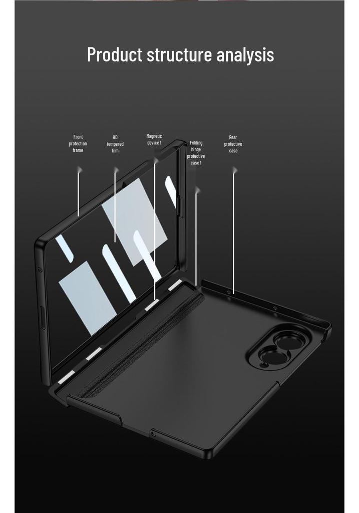 Samsung Z Fold8 Magnetic Frosted Case: Full Coverage, Integrated Hinge, Hard Shell, Foldable Screen Protection