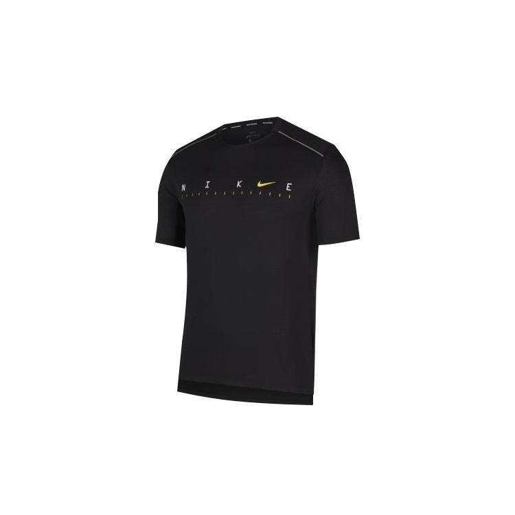 Nike Dri-fit Miler Future Fast Mesh Quick Dry Reflective Element Short Sleeve Black Men s CJ6484-010 S