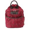 ANNA CRISTINA Monogram Print Backpack for Women, Carry-On Compatible, Travel Gift, 2507-4A30-01, Dark Red