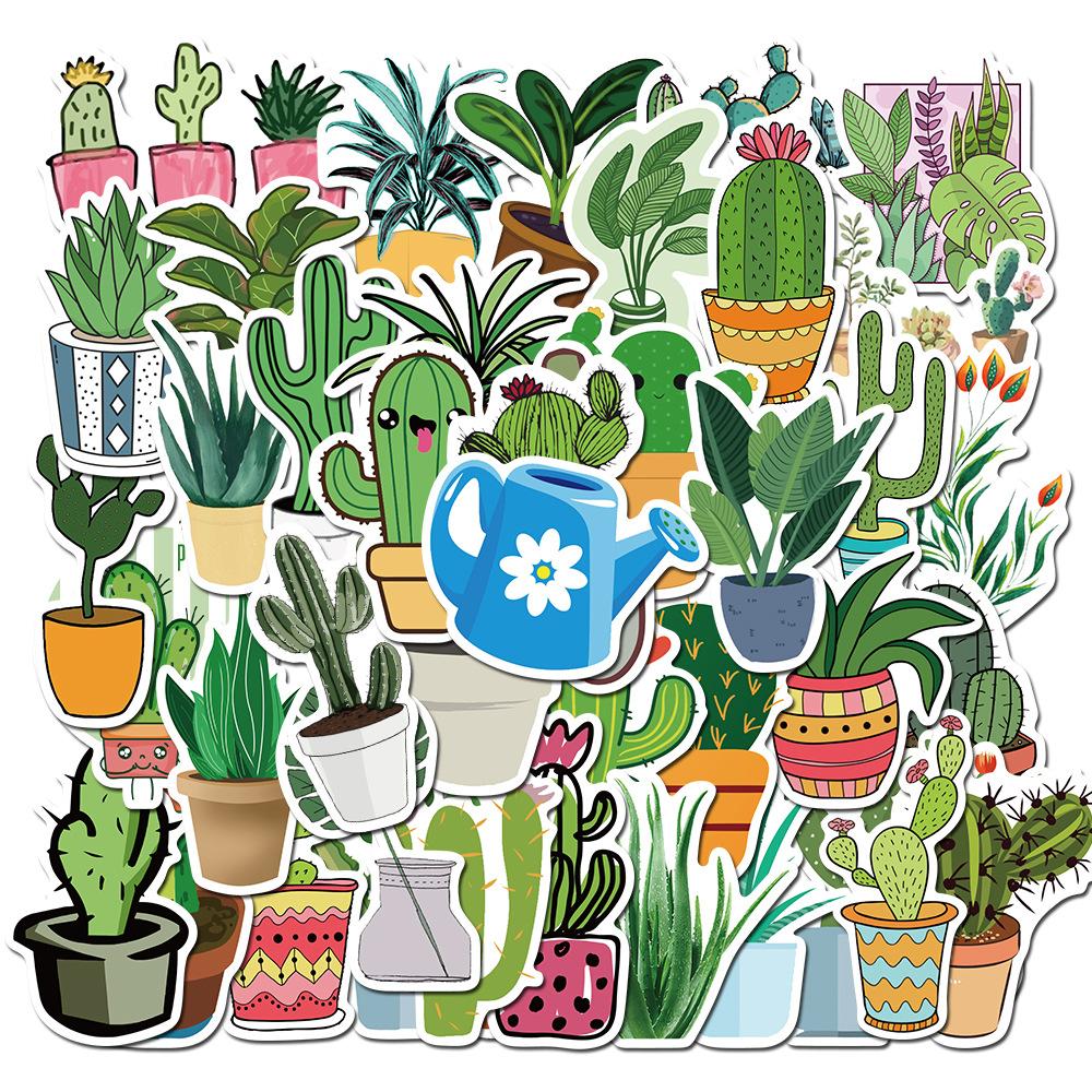 45 Green Fresh Plant Graffiti Stickers Suitcase Laptop Guitar Waterproof Stickers
