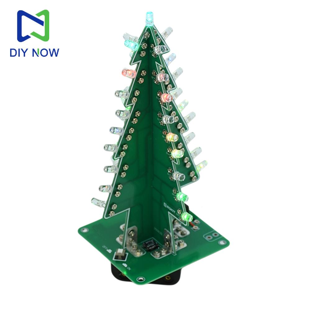Stereo Christmas Tree Electronic DIY Kit Colorful Flashing 37‑LED Lights USB & AA Battery Holiday Desktop Ornament STEM Project