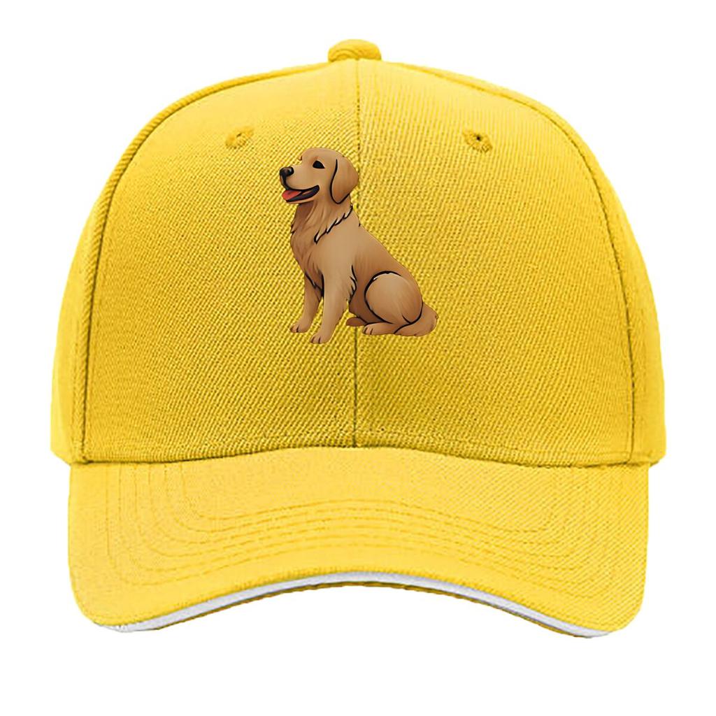 Cartoon Golden Retriever Resin OrnaUnisext Hip Hop Hat Fashion Outdoor Sports Sandwich Baseball Cap