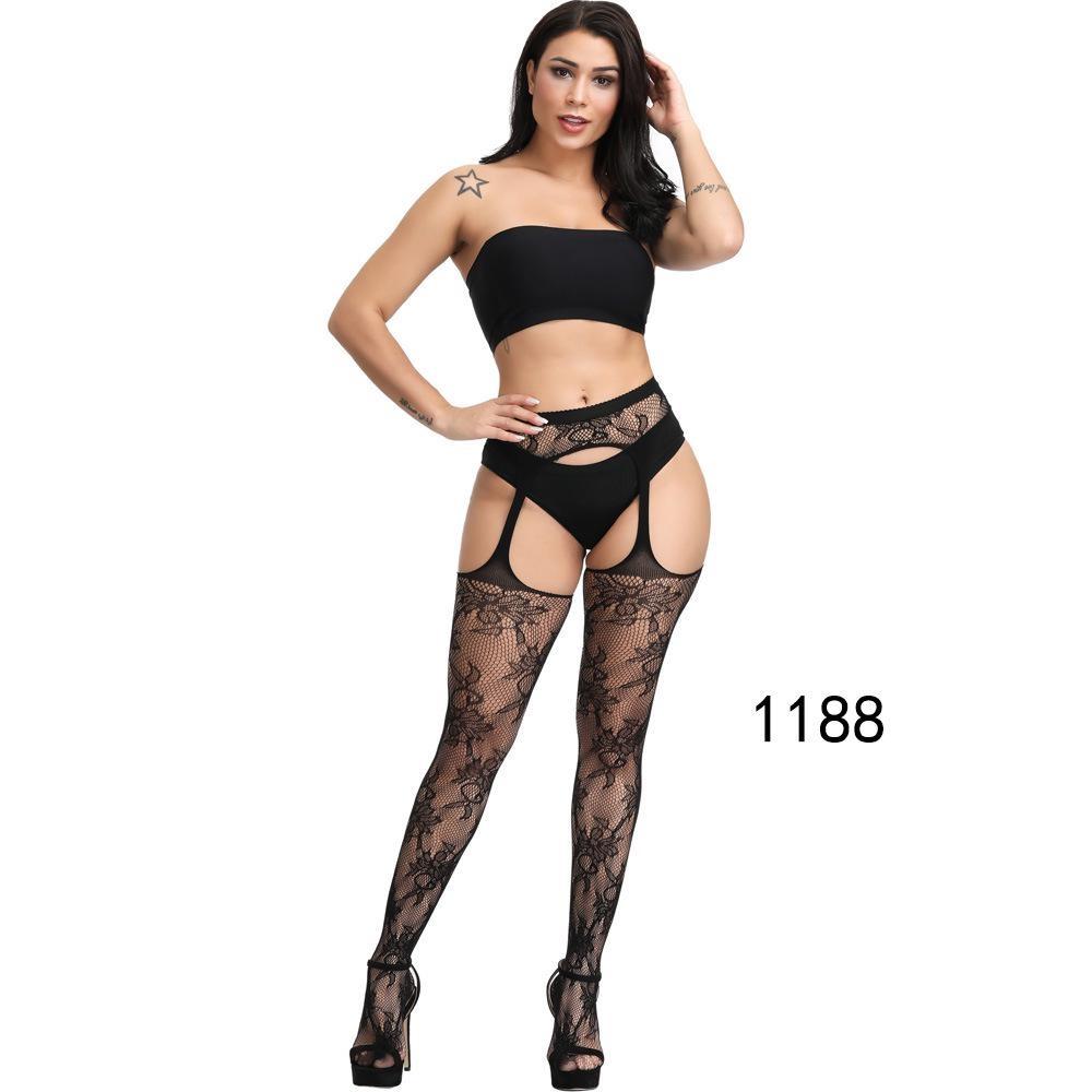 Large Size Dame Svarte Strømper Åpent Skritt Strømpebukse Plus Size Strømpe Sexy Hvit Tights Dameundertøy 6xl