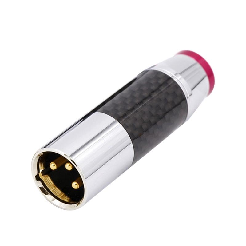

XLR Plugs Adapter 3Pin Carbon Fiber Gold-plated/Rhodium-plating Audio XLR Male/Female Connectors Speaker AUX-Jack Socket