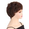 Peruca curta loira ombré, marrom, para mulheres, uso diário, festa, cabelo sintético natural, peruca com franja, fibra resistente ao calor