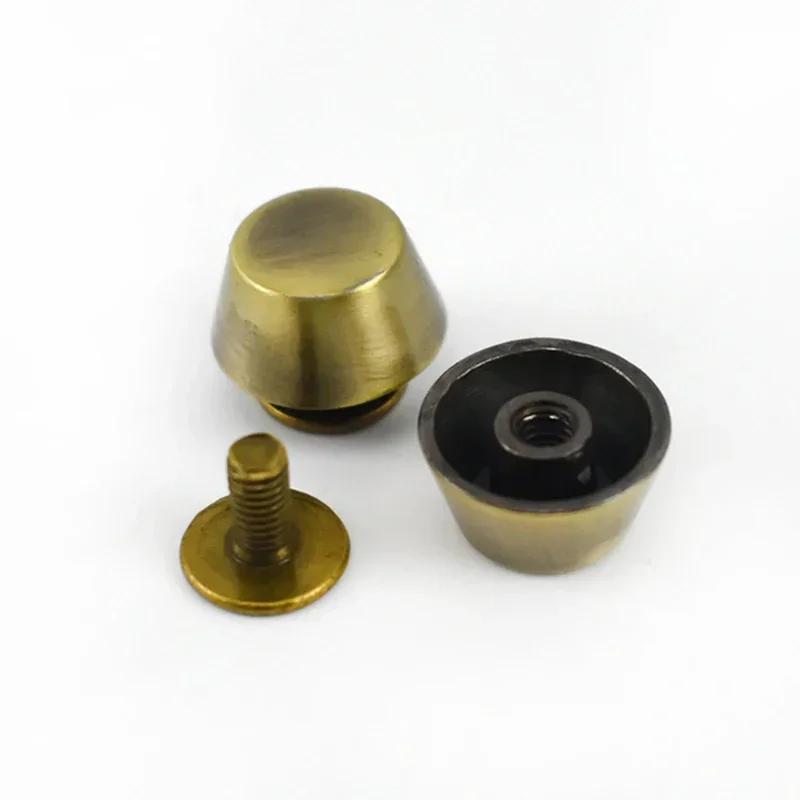 5/10/20Pcs Meetee Metal Nails Buckle Handbag Bottom Protecting Feet Bucket Shape Flat Studs Screw Rivets Bag Leather Accessories