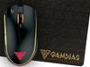 GAMDIAS Optical Gaming Mouse with Mouse Mat, Multi-Color Lighting, 4-Level Adjustable 1200-3200 DPI, and 6 Buttons (ZEUS E2)