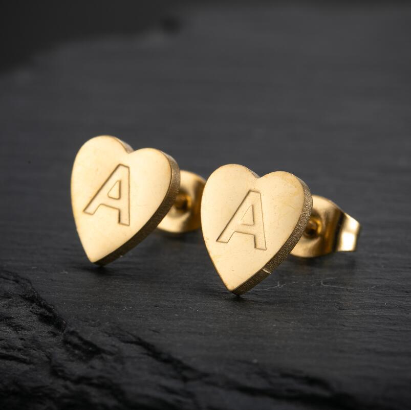 2025 Women's Retro Stainless Steel Alphabet Stud Earrings: Geometric & Simple Design