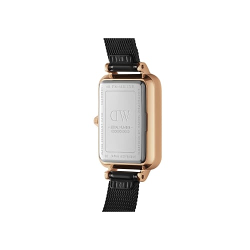 [Official Shop / 2-Year Warranty / Official Import] Daniel Wellington DW Women's Quadro Watch, 20x26mm, Pressed Ashfield RG Black. This square watch i