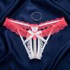 Open Crotch Lace Pearl Panties Low Waist See-through Thong Underwear for Women  Ladies Girls