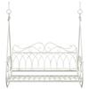 Panca da Giardino Sdraio in Acciaio 112 x 60 x 126,5 cm Bianco Antico
