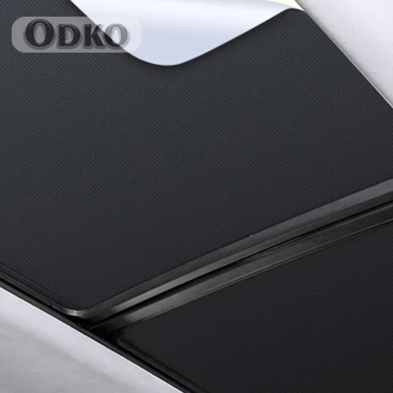 Roof Sunshade For Hongqi E-HS9 EHS9 2021-2023 2024 Car Electrostatic Adsorption Sunroof Sunshade Skylight Blind Shading Sticker