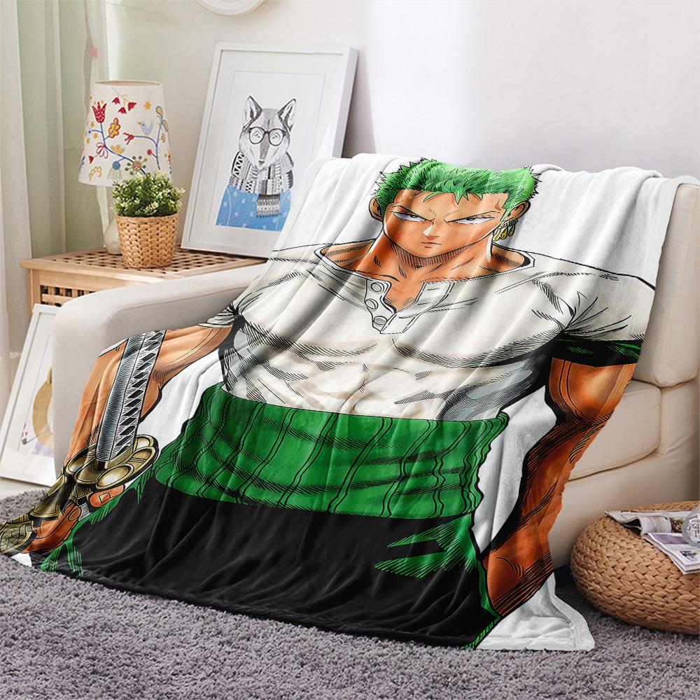 1PC Roronoa Zoro Patterned Flannel Blanket Suitable For All Seasons For Home Decor Warmth And Comfort Gifts Holiday Present