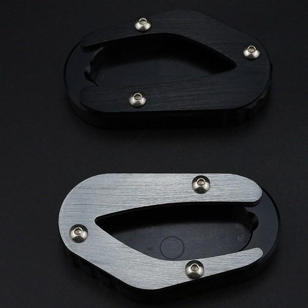Black Aluminum Motorcycle Kickstand Pad Side Stand Enlarged Base - 1 pc
