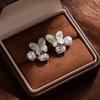 High-End Diamond-Set Butterfly Earrings, Exquisite Light Luxury, Niche Imitation Silver Needle Earrings, Design Three-Dimensional Ear Jewelry