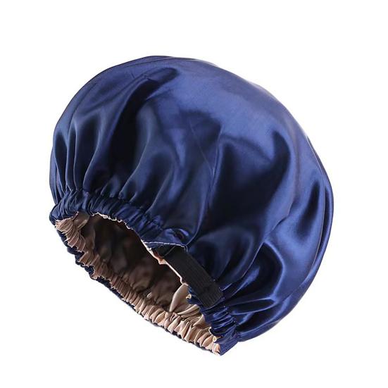 

Women Sleeping Cap Satin Hair Bonnet Adjustable Elastic Wrap Sleep Hat Double Layer Hair Care Sleeping Cap for Curly Long