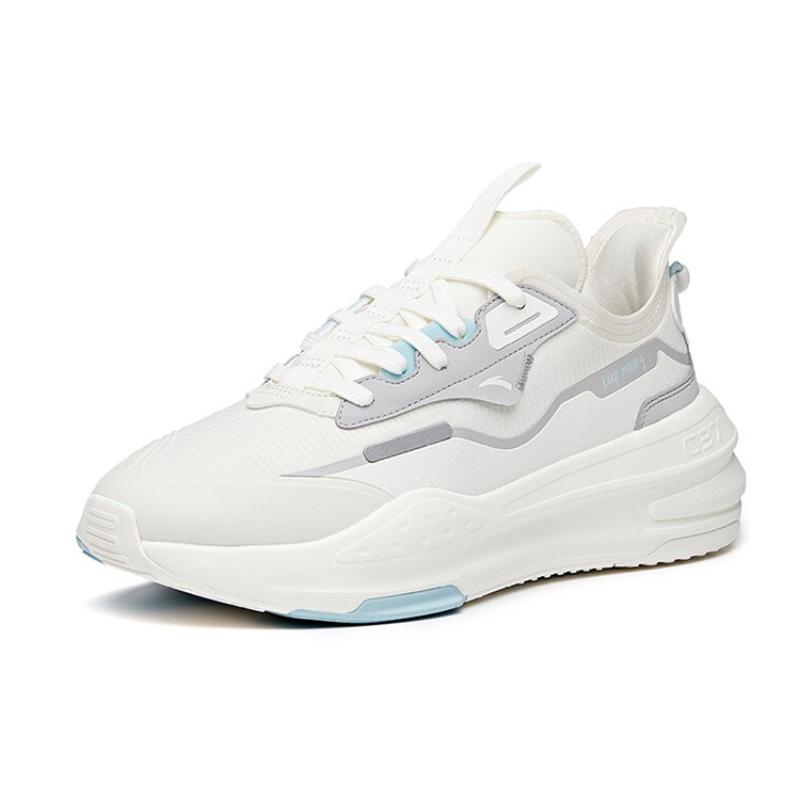Anta C37 Series Anti-Slip Wear-Resistant Lightweight Breathable Low-Top Skateboard Shoes Men's White Gray Sneakers 912128081-2