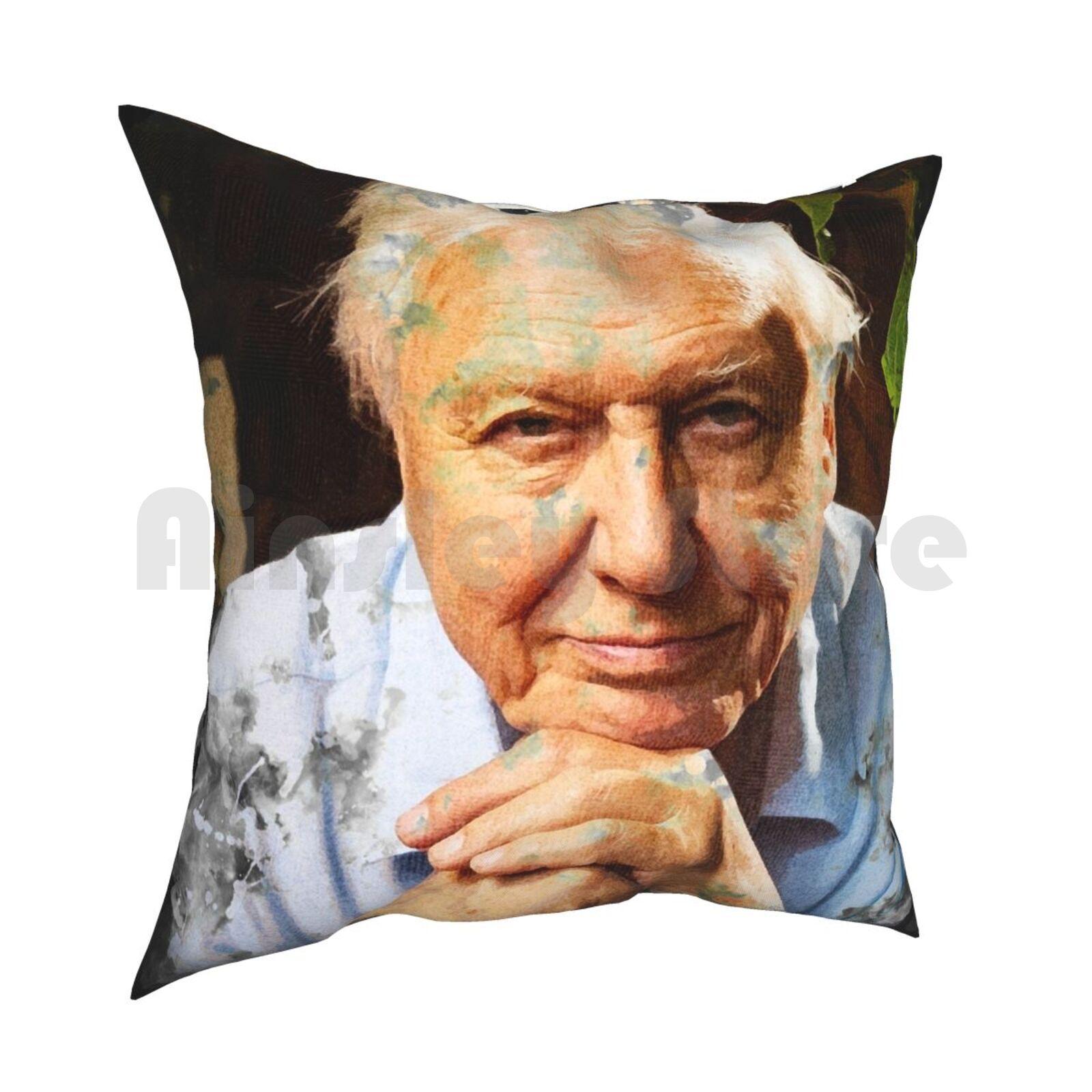 David Attenborough Watercolour Pillow Case Printed Home Soft Throw Pillow David David Attenborough David Attenborough 30x30cm 12x12in
