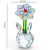 1pc Crystal Sunflower Statue, Glass Flower Decoration, Romantic Valentine's Day Wedding Gift, Decorative Sun Catcher Collectible
