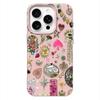 Pink Peony Flower Mint Charm Collage Phone Case For Iphone 17 Air 16 16e 15 14 13 12 11 Pro Max Protective Leather Cover