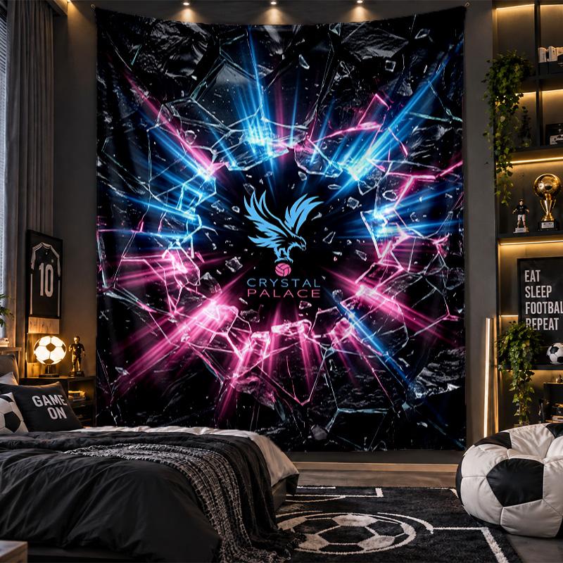 Tapiserie de agățat pe perete Print Fotbal Palatul de Cristal Pânză pentru Sufragerie Dormitor Decor Acasă