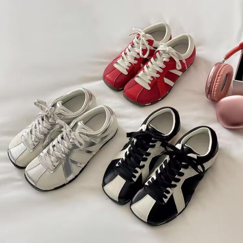 5CM Inner Height Increase Red Moral Training Shoes Women's Zebra Shoes 2025 Spring and Summer New Square Head Casual Sports Shoes Forrest Gump Shoes