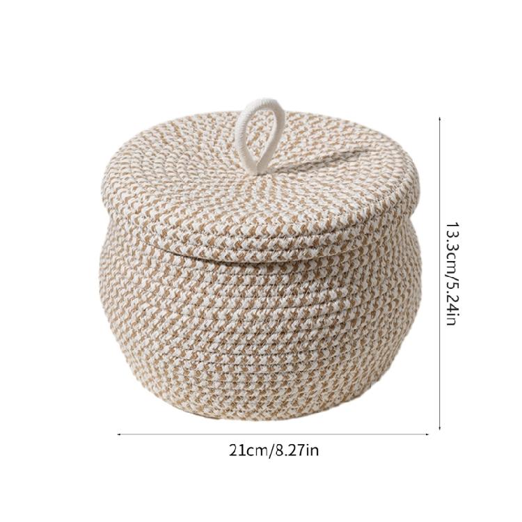 Rope Storage Basket Little Baskets Woven Lid Wicker Key Cotton Small Organizing