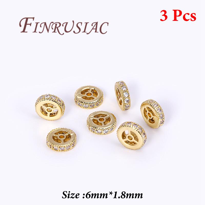 18K Gold Plated Metal Beads,Spacer Beads For Bracelets,Separator For Bead,DIY Jewelry Accessories,Necklace Bead Findings