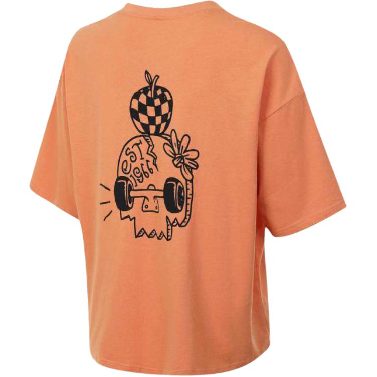 Vans Round Neck Sports Pocket Casual Short Sleeve T-Shirt Men Tops Orange VN000GSMCR5