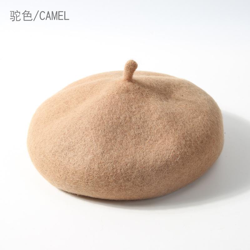 Children's Hat Baby Hat Beret Girls Wool Winter Pumpkin Hat Baby Boy Solid Color Parent-child Hat