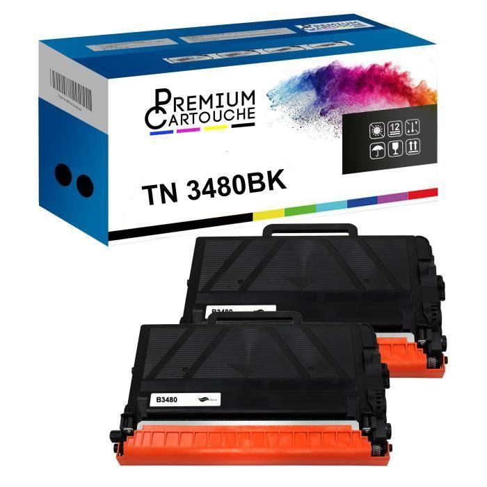 Toner / Cartouche de toner - PREMIUM CARTOUCHE - TN3480 - Noir - Pack 2 - 8000 pages