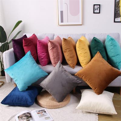 45x45cm düz renk lüks kadife atmak yastık kılıfı kanepe araba koltuğu/arka bel minderi örtüsü ev dekor yatak yumuşak
