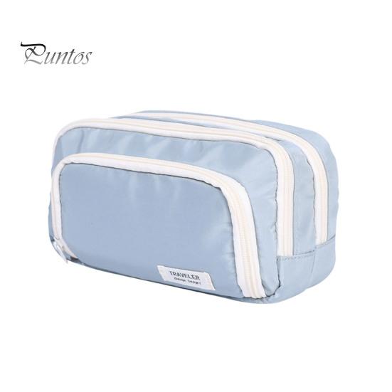 

Пенал с 3 отделениями, большой вместимостью, застежка-молния, контейнер для ручек, маркеров, ластиков, визиток, органайзера синий