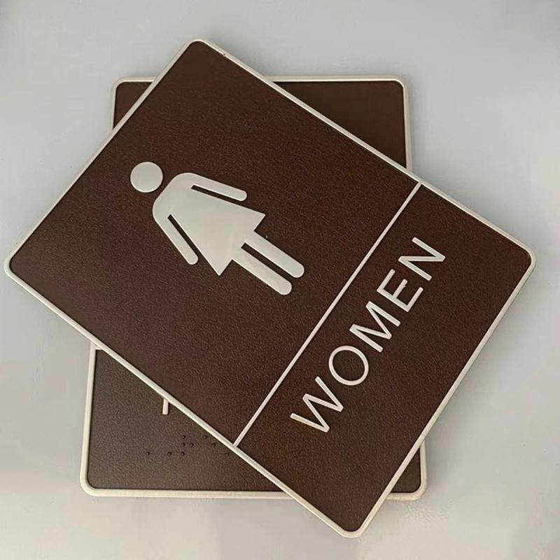 Toilet Door Sign Men Women Bathroom WC Mark Label Self-Adhesive Wall Sticker DIY Decor for Office Business Hotel Unisex