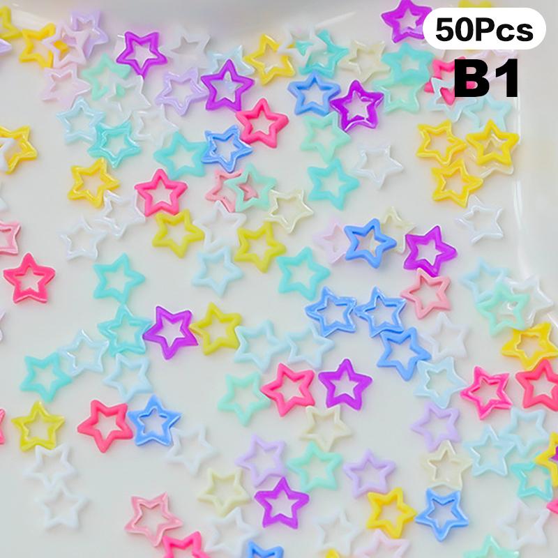 Gemischte Sterne Pfirsich Herz Form Farbige Nagel Dekoration Nette Harz Stereoskopischen Nagel Zubehör Nagel Malerei Nagel Salon Diy