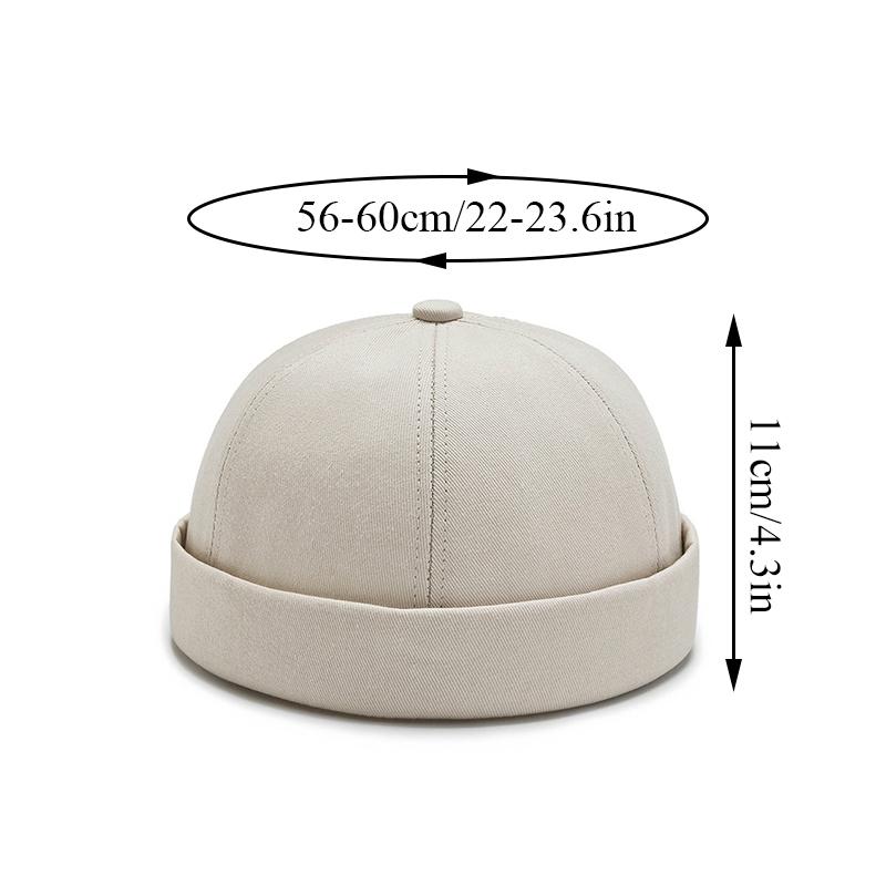 Retro Brimless Docker Cap Summer Cotton Brimless Melon Skullies Caps Casual Streetwear Beanie Hat Hip Hop Hats For Men Women