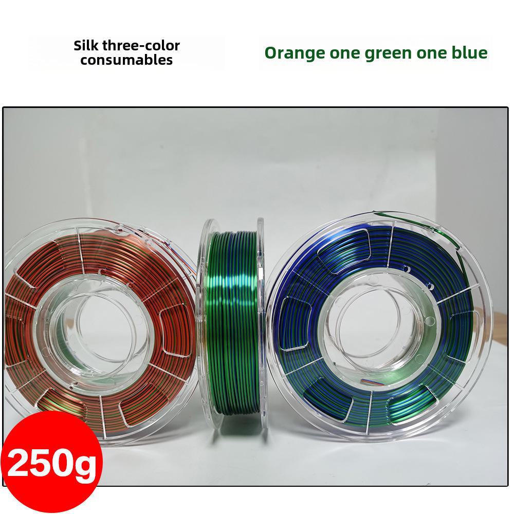 

3DSWAY Silk Rainbow Gradient PLA нить для 3D-принтера, многоцветная, 1 кг 250g зелёный/оранжевый