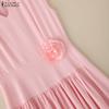 ZANZEA Women CasuaL V-Neck Summer Short Sleeve Dress