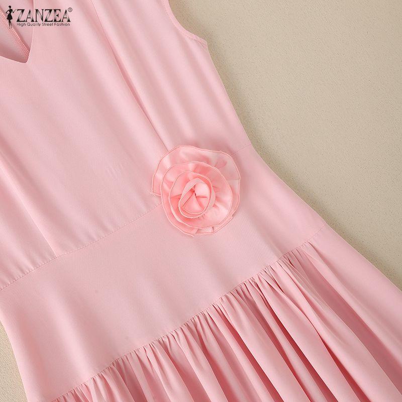 ZANZEA Women CasuaL V-Neck Summer Short Sleeve Dress