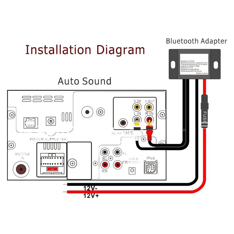 Auto Drahtloser Bluetooth-Empfänger Modul Bluetooth V4.0 DC12-24V Auto Aux Adapter BT Musikempfänger Modul Kit Für 2RCA Schnittstelle