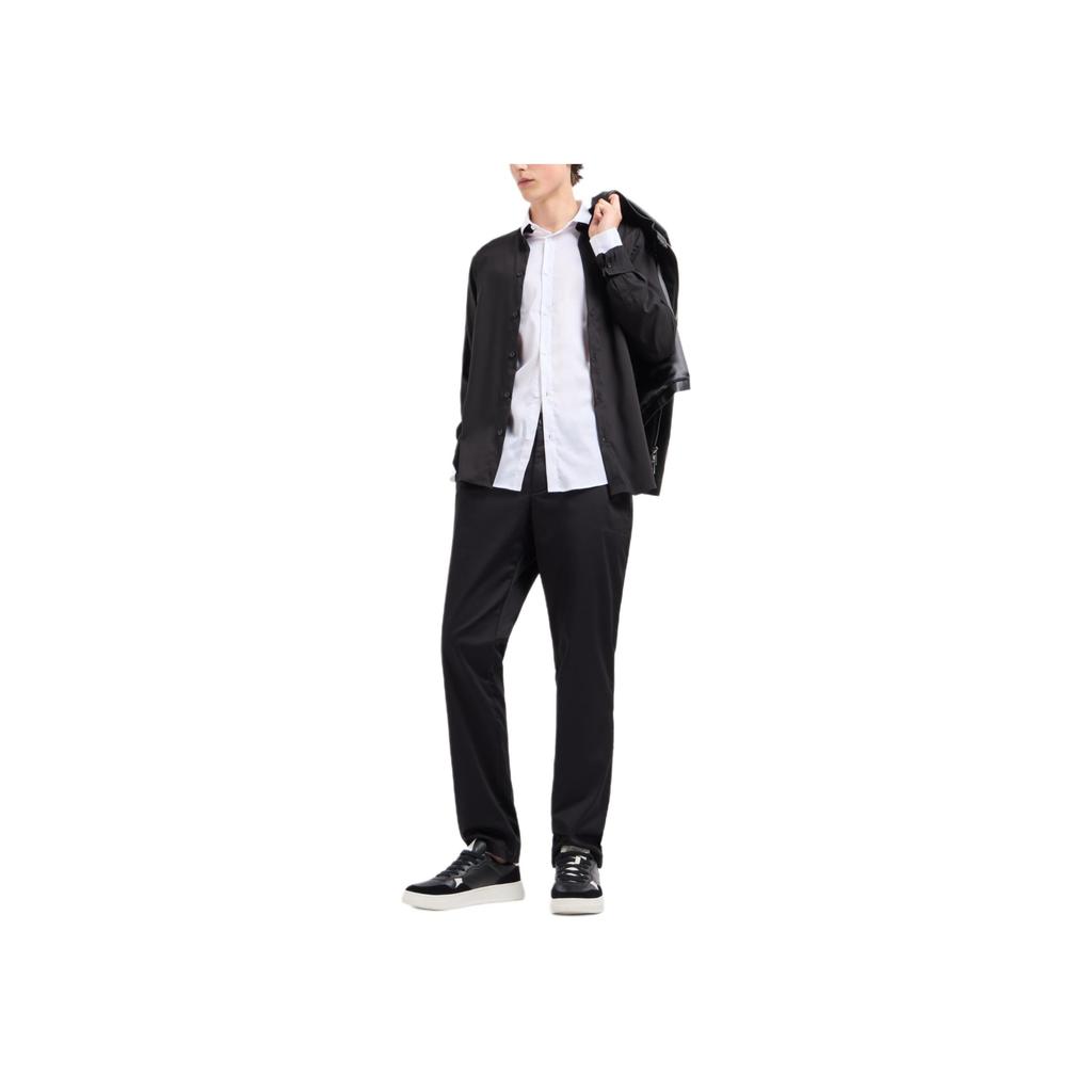 Armani Exchange Regular Fit Stretch Fabric Shirt Men Shirts Black 8NZC49-ZNYXZ-1200