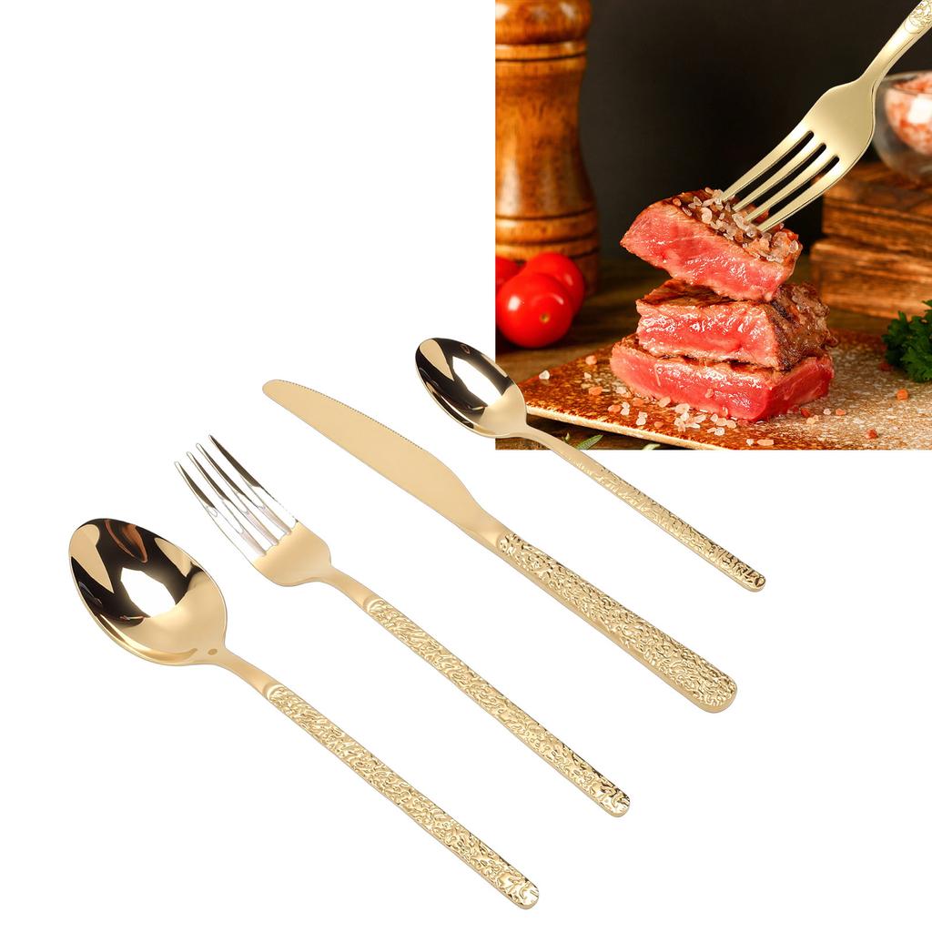 Flatware Set for 6 Person Stainless Steel Utensil Cutlery Set Fork Spoon Tableware Dishwasher Safe for Restaurant Wedding Party