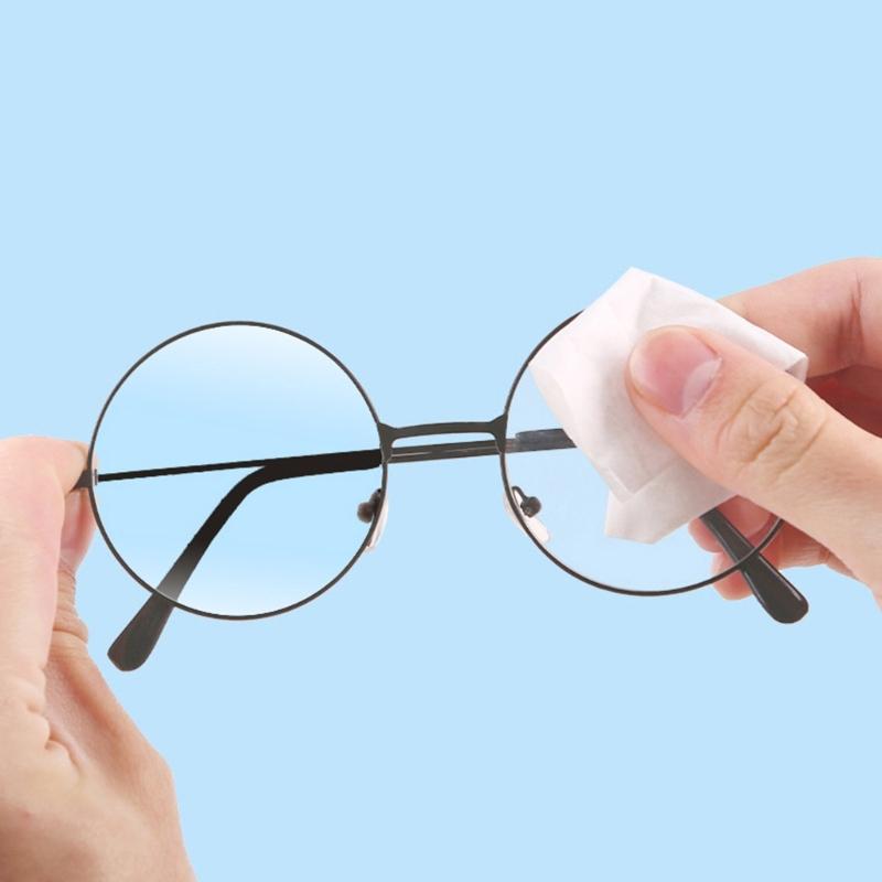 100pcs Moistened Optical Wipes Safe For Anti Reflective Coating Glasses Travel Friendly Individually Wrapped