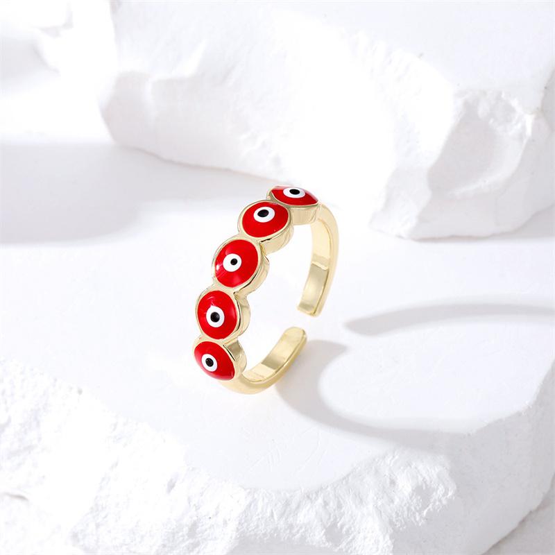 Lucky Turkish Blue Evil Eye Open Rings For Women Men Vintage Colorful Enamel Demon Eyes Finger Ring Party Jewelry Gifts